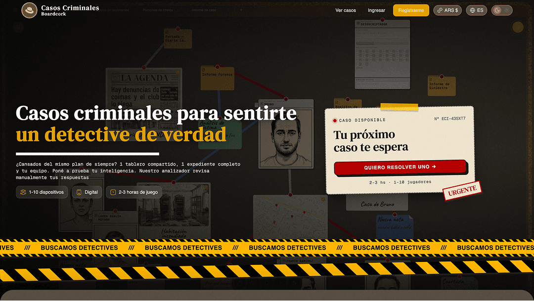Casos Criminales - Juego de detectives online: resolvé casos criminales en equipo