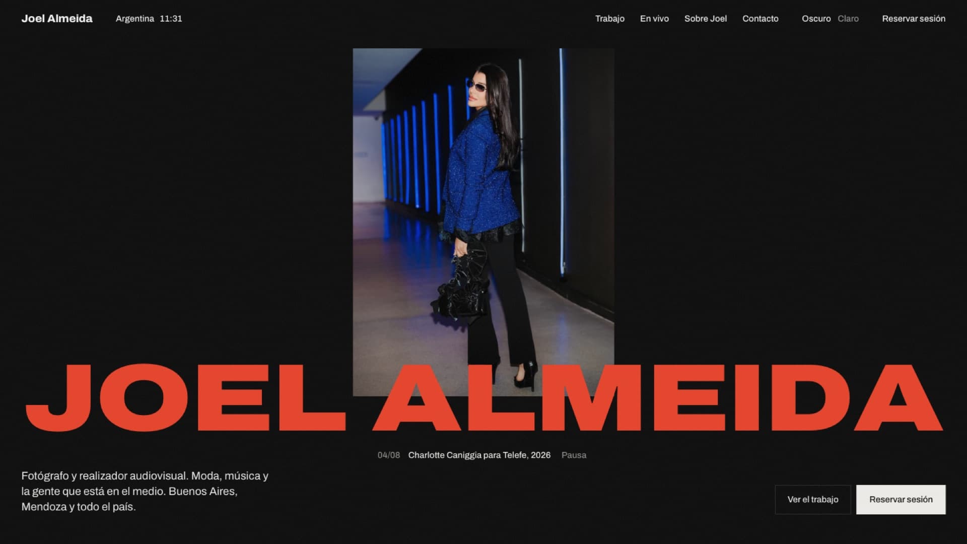 Joel Almeida - Portfolio editorial para un fotógrafo de moda y música